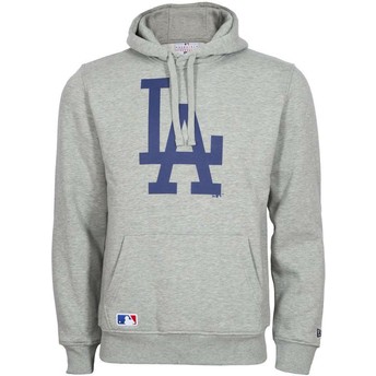 Moletom com capuz cinza Pullover Hoodie da Los Angeles Dodgers MLB da New Era