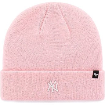 Gorro rosa com dobra e logo da New York Yankees MLB Centerfield da 47 Brand