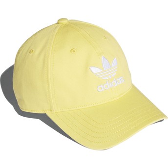 Boné curvo amarelo ajustável Trefoil Classic da Adidas