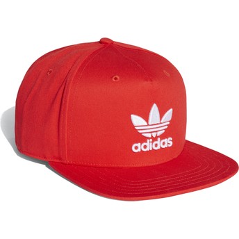 Boné plano vermelho snapback Trefoil da Adidas