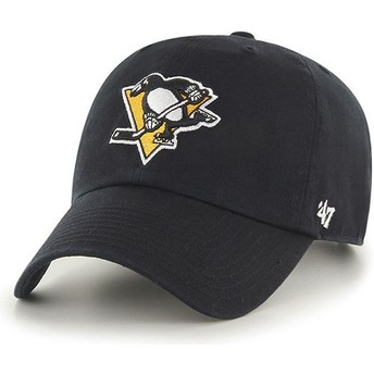 Boné curvo preto da Pittsburgh Penguins NHL Clean Up da 47 Brand