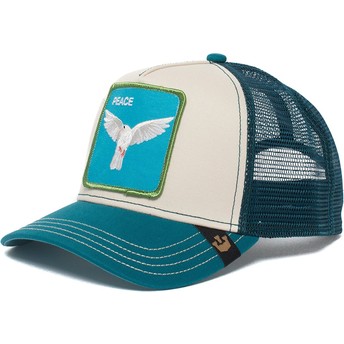 Boné trucker azul e branco pomba Peace Keeper da Goorin Bros.