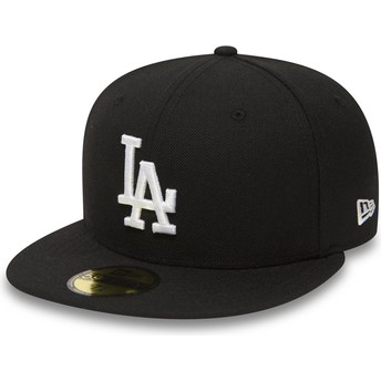 Boné plano preto justo 59FIFTY Essential da Los Angeles Dodgers MLB da New Era