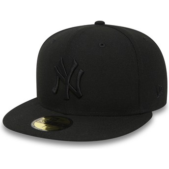 Boné plano preto justo 59FIFTY Black on Black da New York Yankees MLB da New Era