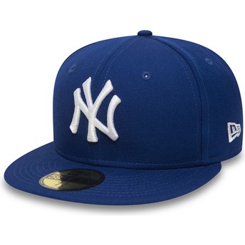 Boné plano azul justo 59FIFTY Essential da New York Yankees MLB da New Era