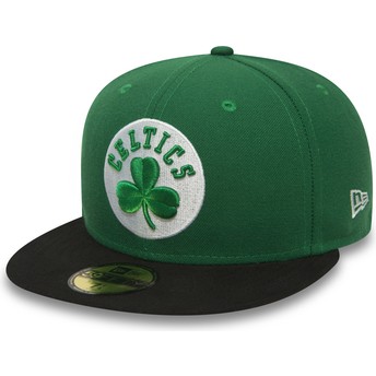 Boné plano verde justo 59FIFTY Essential da Boston Celtics NBA da New Era