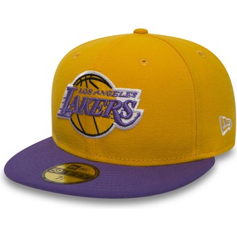 Boné plano amarelo justo 59FIFTY Essential da Los Angeles Lakers NBA da New Era