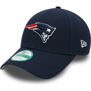 Boné curvo azul marinho ajustável 9FORTY The League da New England Patriots NFL da New Era