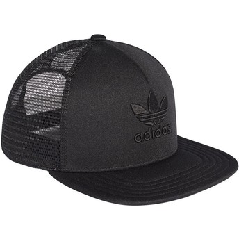 Boné trucker preto com logo preto Trefoil Heritage da Adidas