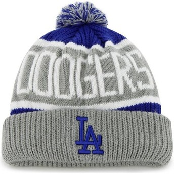 Gorro cinza e azul com pompom da Los Angeles Dodgers MLB Cuff Knit Calgary da 47 Brand