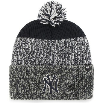 Gorro cinza e azul marinho com pompom da New York Yankees MLB Cuff Knit Static da 47 Brand