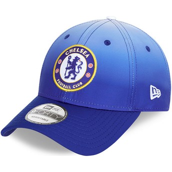 Boné curvo azul ajustável 9FORTY Fade da Chelsea Football Club da New Era