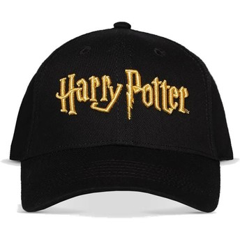 Boné curvo preto snapback Gold Logo Harry Potter da Difuzed