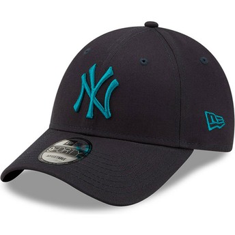 Boné curvo azul marinho ajustável com logo azul 9FORTY League Essential da New York Yankees MLB da New Era