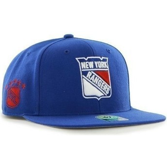 Boné plano azul snapback dos New York Rangers NHL Sure Shot da 47 Brand