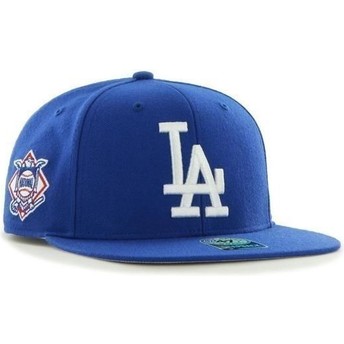 Boné plano azul snapback liso com logo lateral dos MLB Los Angeles Dodgers da 47 Brand