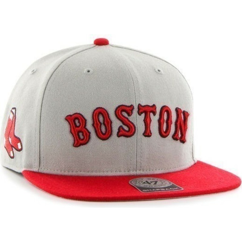 bone-plano-cinza-snapback-com-logo-lateral-dos-mlb-boston-red-sox-da-47-brand
