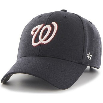 Boné curvo azul marinho lisa dos NHL Washington Nationals da 47 Brand