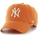 bone-curvo-laranja-com-logo-frontal-grande-dos-mlb-new-york-yankees-da-47-brand