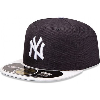 Boné plano azul marinho justo 59FIFTY Diamond Era dos New York Yankees MLB da New Era