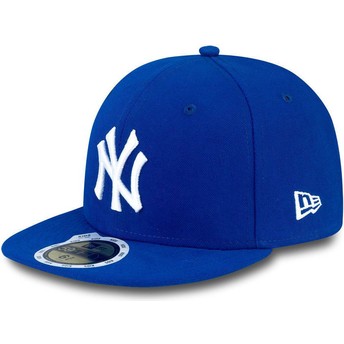 Boné plano azul justo para criança 59FIFTY Essential dos New York Yankees MLB da New Era