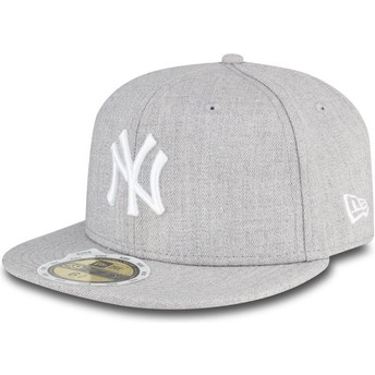 Boné plano cinza justo para criança 59FIFTY Essential dos New York Yankees MLB da New Era